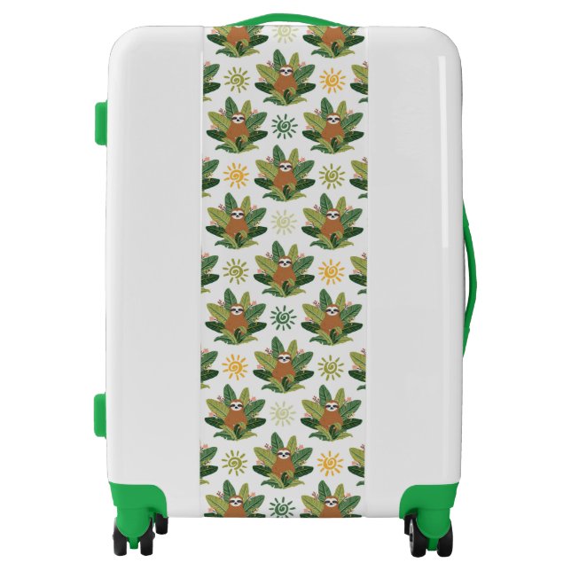 Tropical Sloth Pattern Luggage (Front)