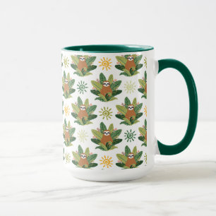 Tropical Sloth Pattern Mug
