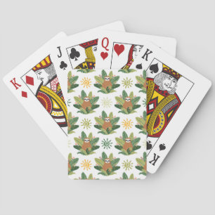 Tropical Sloth Pattern Poker Cards