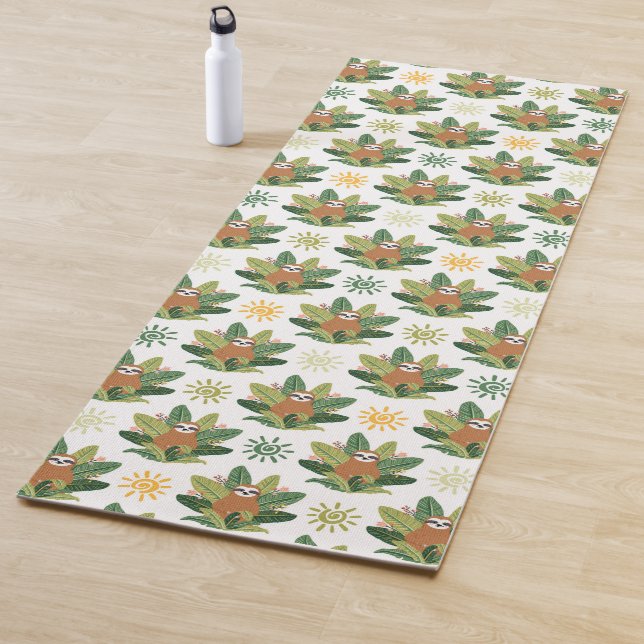 Tropical Sloth Pattern Yoga Mat (In Situ)