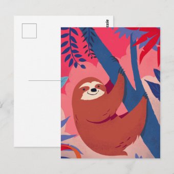 Tropical Sloth Postcard | Zazzle