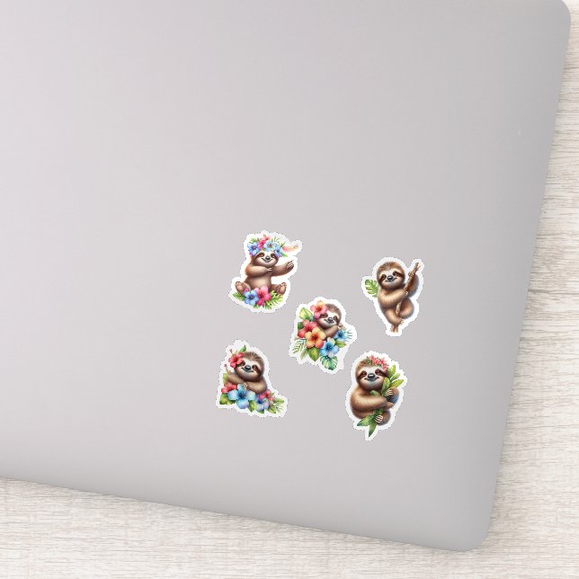 Tropical Sloth Sticker (Detail)