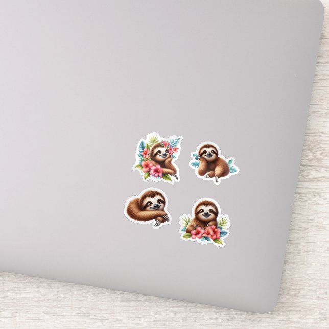 Tropical Sloth Sticker (Detail)