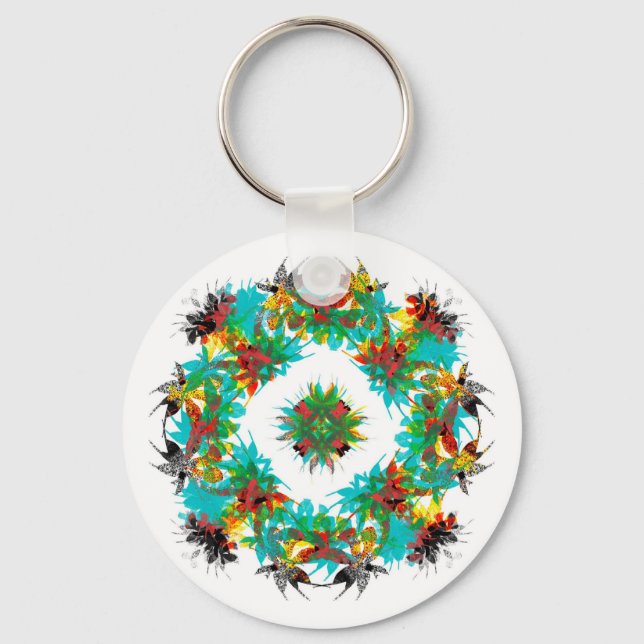 Tropical Snowflake Keychain  (Front)