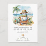 Tropical Snowman Christmas Moving Announcement<br><div class="desc">This festive tropical Christmas moving announcement card features a cute snowman on the beach. The card is perfect for sending to friends and family during the holiday season to let them know about your new address while also incorporating your love of the tropics. The overall design is festive and unique,...</div>