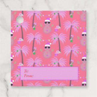 Tropical Snowman - Fun Pink Christmas