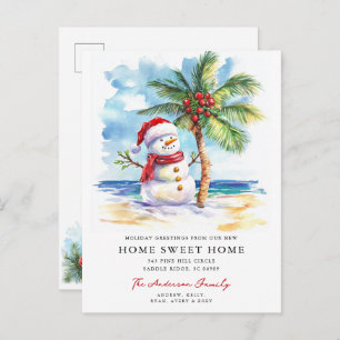 Tropical Snowman Home Sweet Home Card