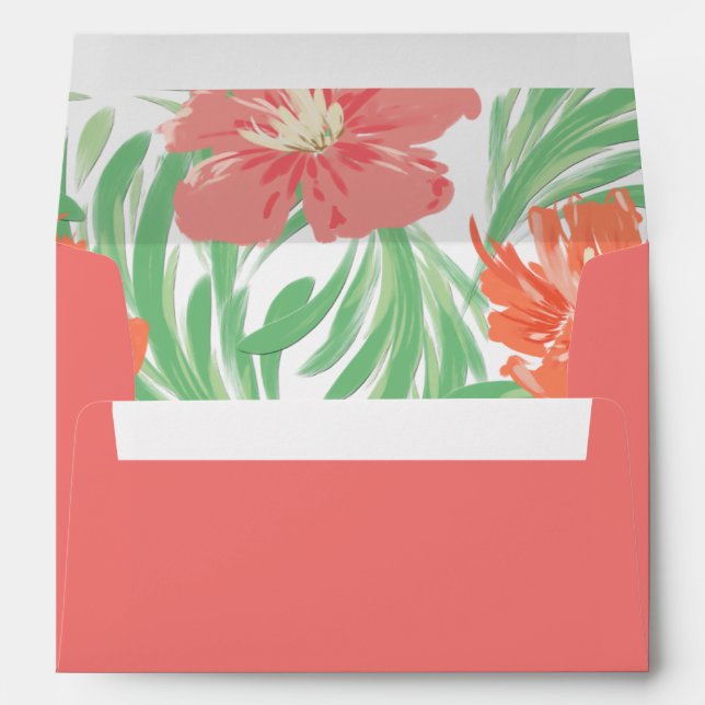 Tropical Soiree Flamingo Pink Envelope (Back (Bottom))
