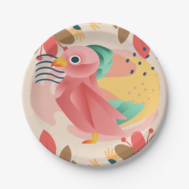 Tropical Songbird In Paradise Paper Plates (Front)