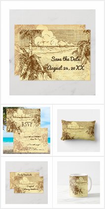 Tropical South Wind Vintage Beach Etching Products