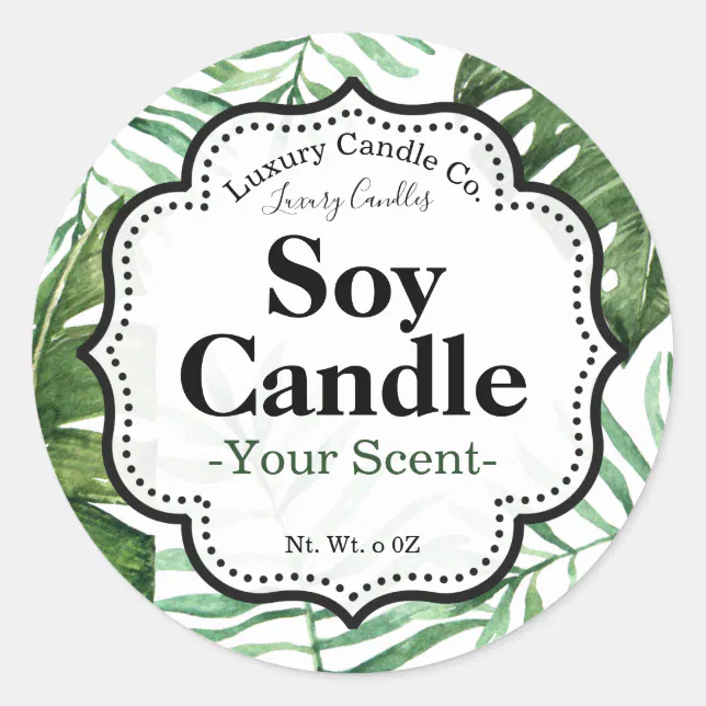 Tropical Soy Candle Labels | Zazzle