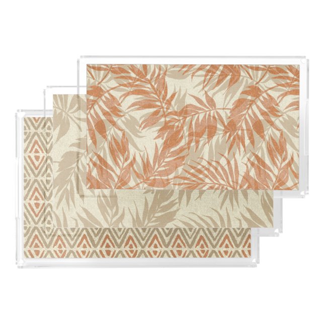 Tropical Spa Coordinates- Areca Palms Hawaiian Acrylic Tray (Set)