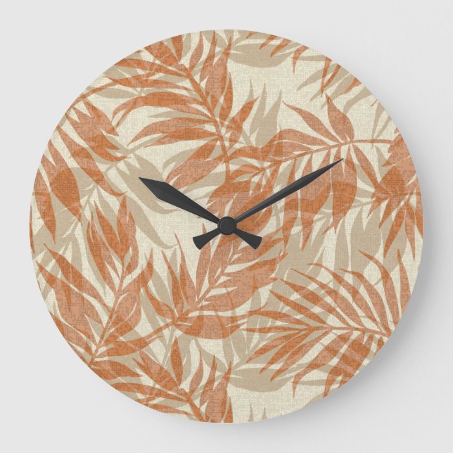 Tropical Spa Coordinates- Areca Palms Hawaiian Large Clock (Front)