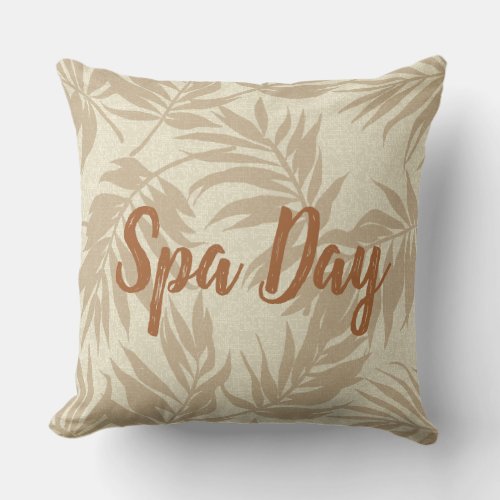 Tropical Spa Coordinates_ Areca Palms Reversible Throw Pillow