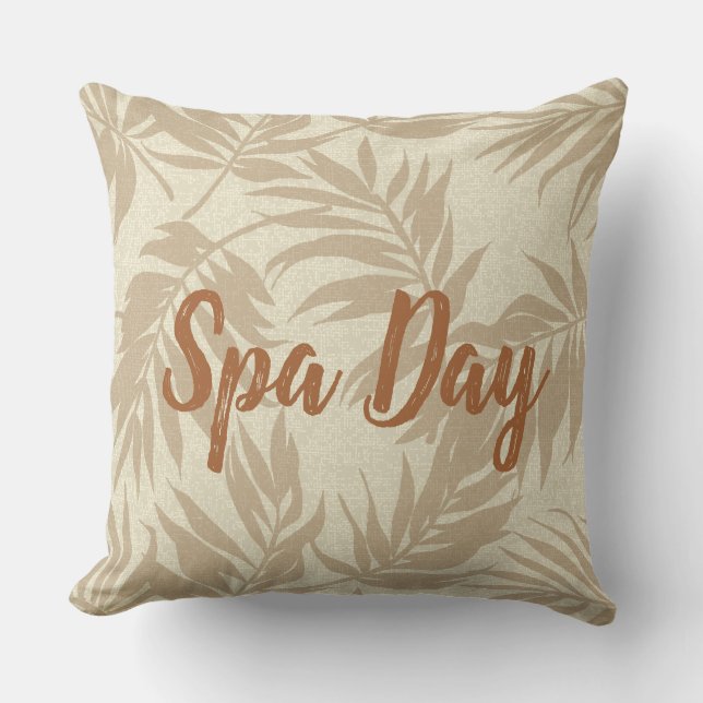 Tropical Spa Coordinates- Areca Palms Reversible Throw Pillow (Front)