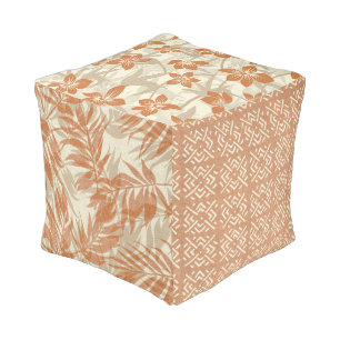 Tropical Spa Coordinates- Hawaiian Bark Cloth Pouf