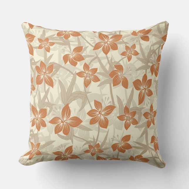 Tropical Spa Coordinates- Lily Bamboo Reversible Throw Pillow (Front)