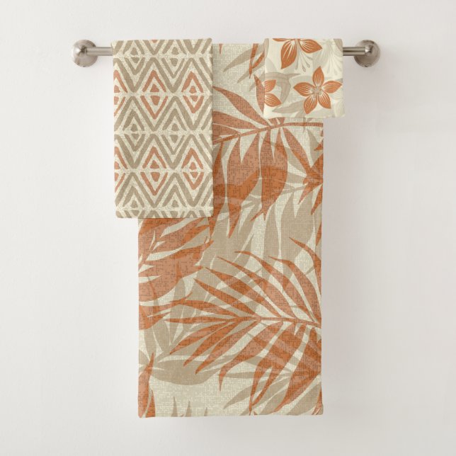 Tropical Spa Coordinates- Palm Leaves Coordinates Bath Towel Set (Insitu)