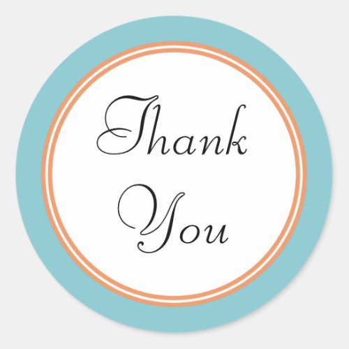 Tropical Spa Teal Thank You Stickers
