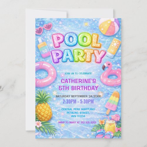 Tropical Sparkle Fun Pool  Party Birthday