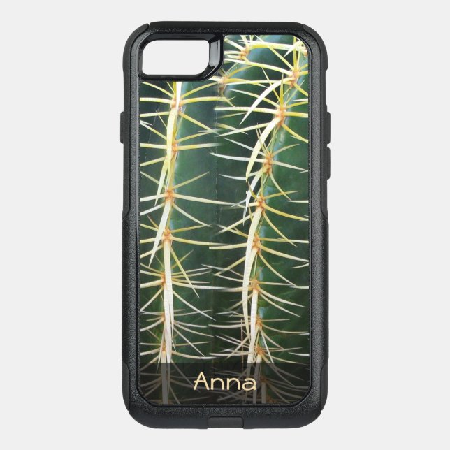 Tropical Sphere Cactus Botanical Photo any Text Otterbox iPhone Case (Back)