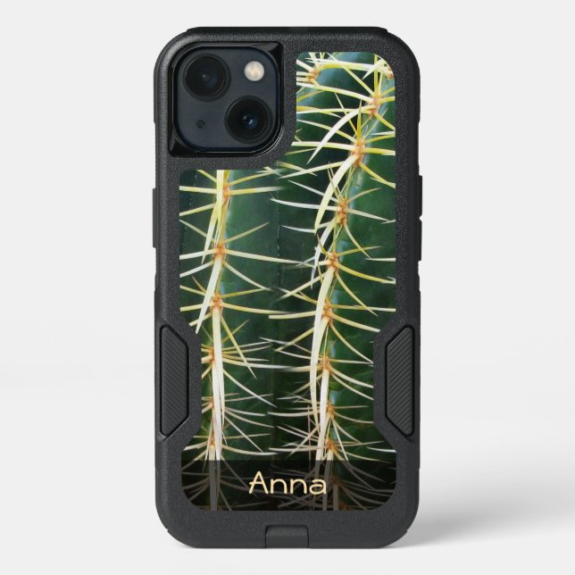 Tropical Sphere Cactus Botanical Photo any Text Otterbox iPhone Case (Back)
