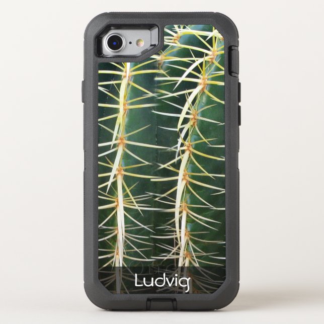 Tropical Sphere Cactus Botanical Photo any Text Otterbox iPhone Case (Back)