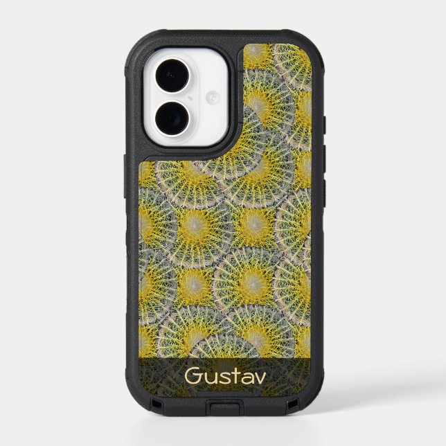 Tropical Sphere Cactus Pattern any Text Otterbox iPhone Case (Back)