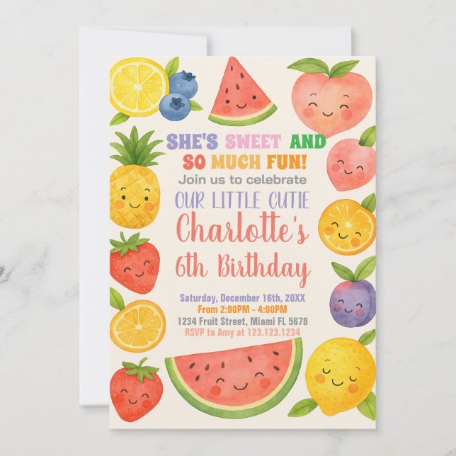 Tropical Splash Birthday Invitation (Front)