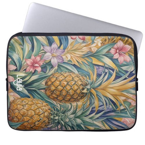 Tropical Splendor Colorful Pineapple Laptop Sleeve