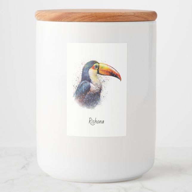 Tropical Splendor Toucan, custom Food Label (Front)