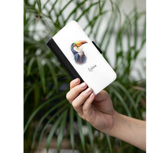 Tropical Splendor Toucan, custom iPhone 8/7 Wallet Case