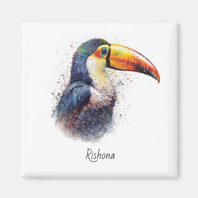 Tropical Splendor Toucan, custom Magnet (Front)