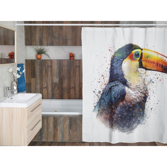 Tropical Splendor Toucan Shower Curtain (Creator Uploaded)