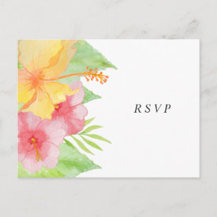 Tropical Splendor wedding rsvp + entrees Invitation Postcard