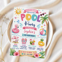 Tropical Splish Splash Pool Party Birthday