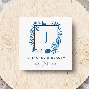 Tropical Square Frame Skincare Aesthetics Beauty Square Business Card