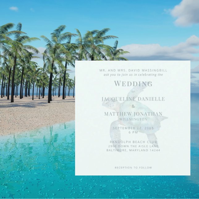 Tropical Square Sea Turtle Wedding (Creator Uploaded)
