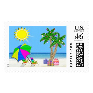 Tropical Stamps, Matching Tropical Christmas Cards