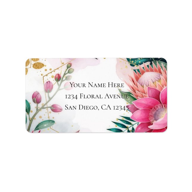 Tropical Stardust Garden Floral Paradise Wedding  Label (Front)