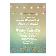 Tropical Starfish and Seashell Wedding Invitations