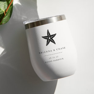 Tropical Starfish Beach Destination Wedding Favor Thermal Wine Tumbler