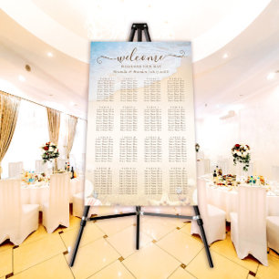 Tropical Starfish Beach Wedding Seating Chart Foam Board