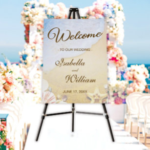 Tropical Starfish Beach Wedding Welcome Sign