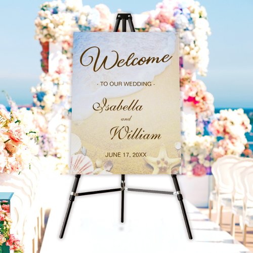 Tropical Starfish Beach Wedding Welcome Sign