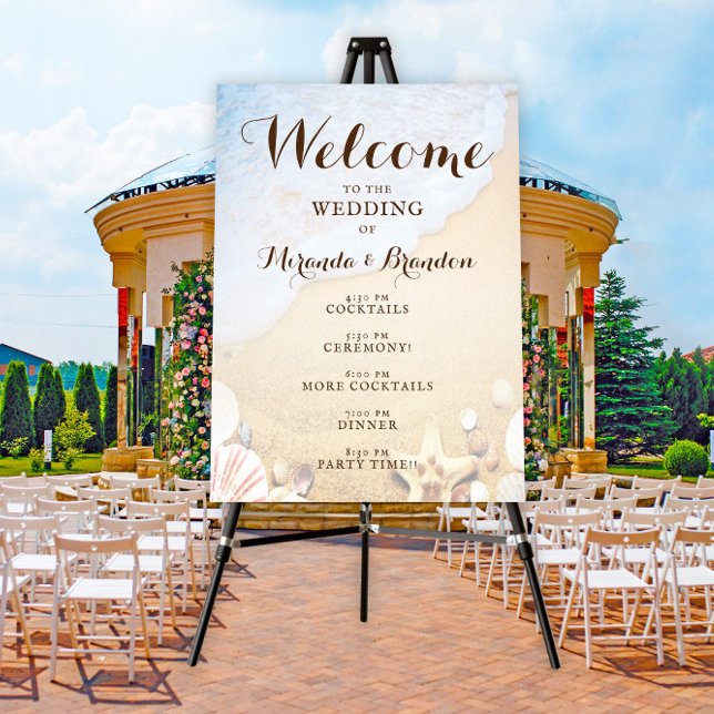 Tropical Starfish Beach Wedding Welcome Sign (Creator Uploaded)