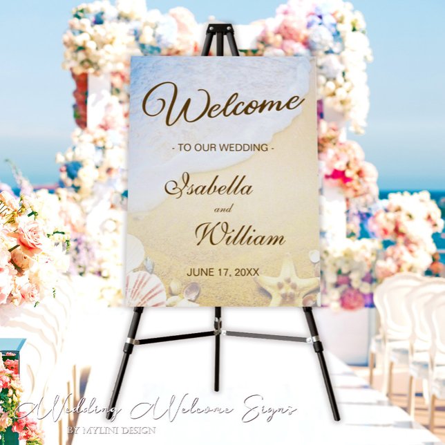 Tropical Starfish Beach Wedding Welcome Sign (Creator Uploaded)