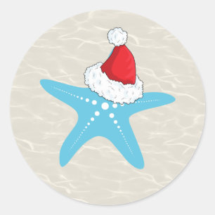 Tropical Starfish Christmas Sticker