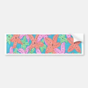 Tropical Starfish Pattern Bumper Sticker