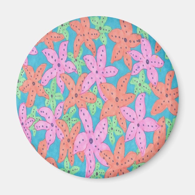 Tropical Starfish Pattern Magnet (Front)
